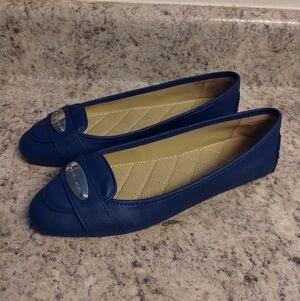 Michael Kors MK Plate Moccasin Flats Cobalt Blue Size 7.5